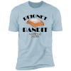 A light blue NL3600 Premium Short Sleeve T-Shirt with the word "Bandit" and a "Cajun Restaurant - A Louisiana Kitchen" theme on it. A New Orleans Bistro Restaurant near me