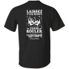 A G500 5.3 oz. black t-shirt with the words, "New Orleans Jazz - A Louisiana Kitchen," accented by Creole-inspired designs. A New Orleans Bistro Restaurant near me