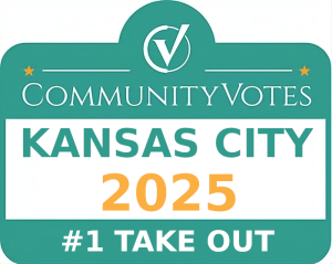 Jazz - A Louisiana Kitchen CommunityVotes Kansas City 2025 badge with the text “#1 Take Out.”. Kansas City, Columbia, cajun food restaurant near me